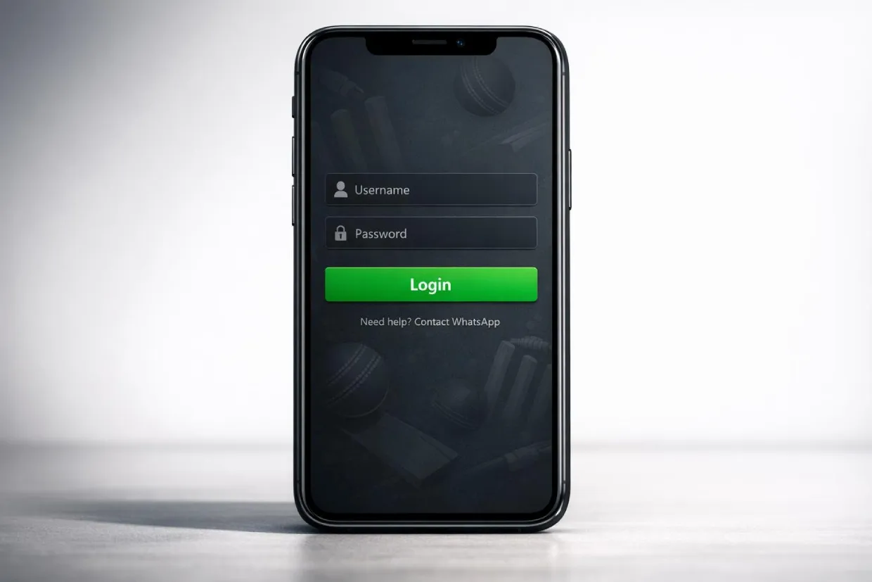 Lotus365 Login screen on mobile — enter your Lotus365 ID and password on Lotus365live.co